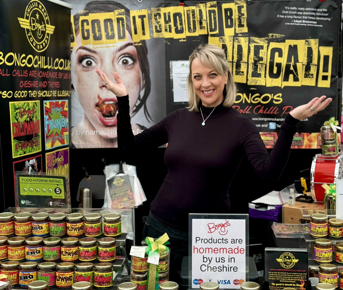 BongosRockNRoll's tweet photo. Ready to ROCK at @nantwichfoodies for the weekend! Come see us in the Bowling Green Marquee! #buybongos #bongochilli #chillis #homemade #cheshire https://t.co/UMeDS85F9J