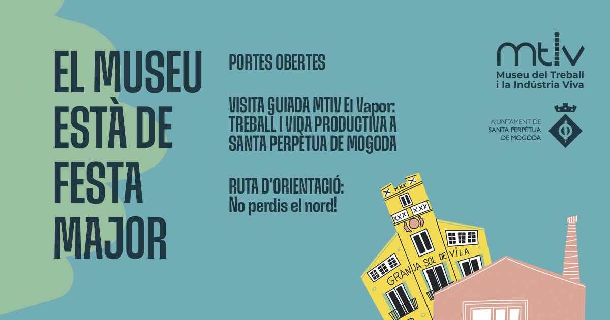 [MTIV]

🎉 El MTIV celebra la Festa Major amb portes obertes del 28 d'agost al 2 de setembre! 

🕒 Horaris i activitats especials. Visites guiades i una ruta d'orientació familiar. 

Activitats gratuïtes! 

+INFO i inscripcions
staperpetua.cat/temes/museu-de…
#FMSPM