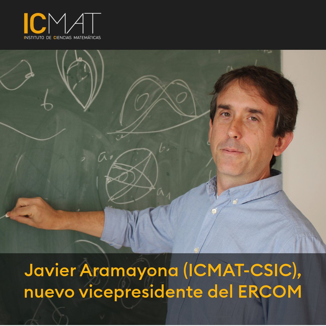 _ICMAT's tweet photo. 📢Javier Aramayona, director del #ICMAT, es el nuevo vicepresidente de ERCOM, el comité de la @euromathsoc formado por los centros europeos en matemáticas más relevantes. Es el primer español que forma parte de la dirección de #ERCOM. https://t.co/TBGk95U680 https://t.co/GUX29WBshL