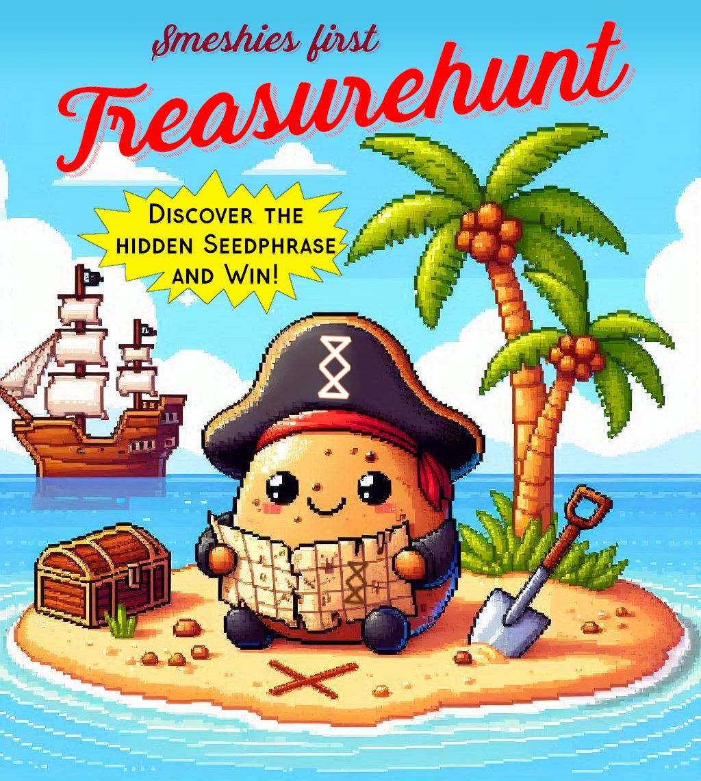 SpacemeshWhale's tweet photo. Dear #Spacemesh Friends, to celebrate the Release of the #SMH Lightwallet from @teamspacemesh, i have something special for you!
Welcome to my verrry first TREASUREHUNT! π€π₯³
To participate, please repost and read the Description and Rules below!
Will you find every seedword? π΄ββ οΈ https://t.co/qVccG7iJBT