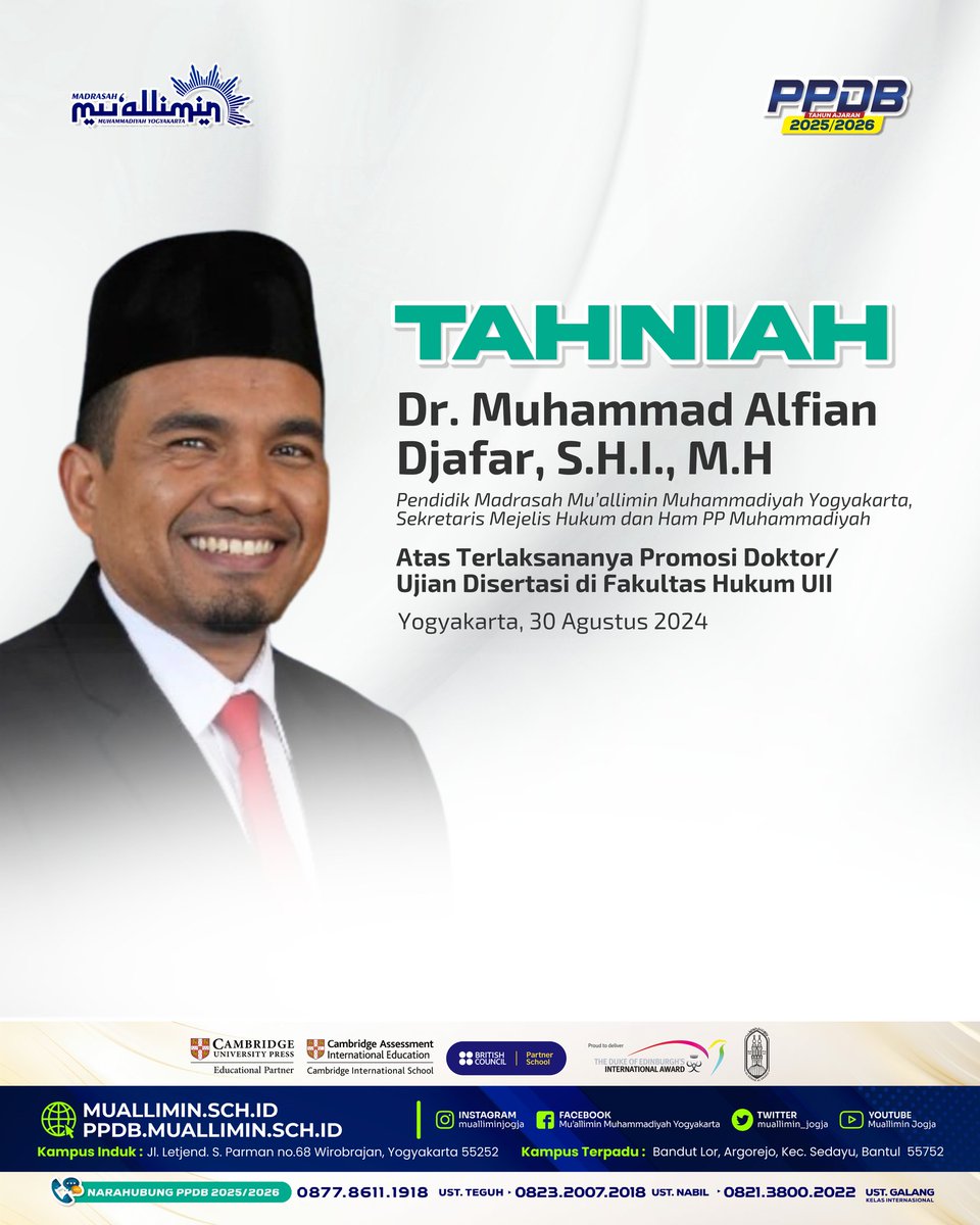 Tahniah Al Ustaz Dr. Muhammad Alfian Djafar, S.H.I., M.H ✨️