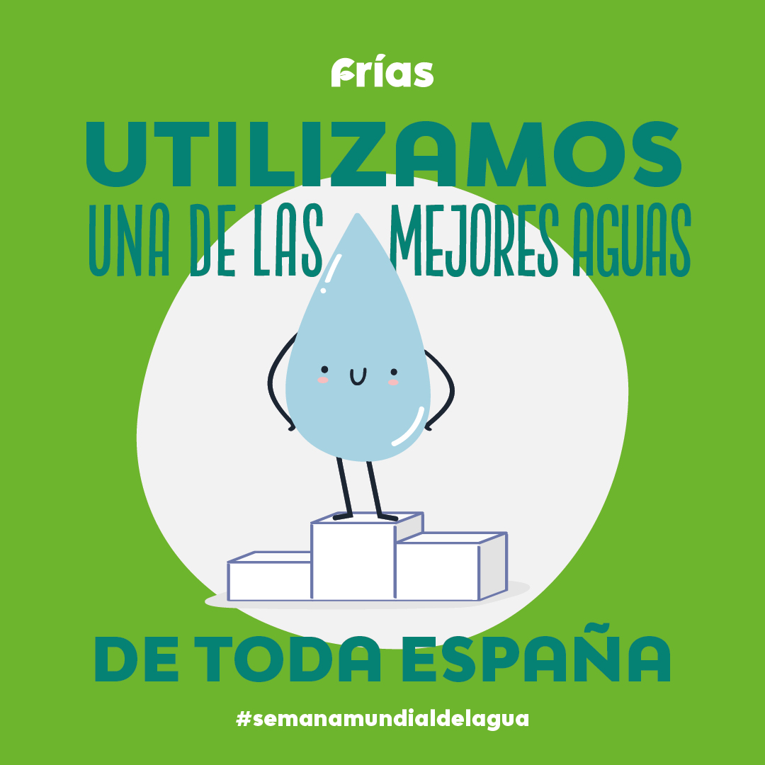 Es la #SemanaInternacionalDelAgua💧
👉🏻 𝘉𝘶𝘳𝘨𝘰𝘴 𝘴𝘰𝘣𝘳𝘦𝘴𝘢𝘭𝘦 𝑝𝘰𝘳 𝑝𝘳𝘰𝑝𝘰𝘳𝘤𝘪𝘰𝘯𝘢𝘳 𝘢𝘨𝘶𝘢 𝘣𝘢𝘫𝘢 𝘦𝘯 𝘮𝘪𝘯𝘦𝘳𝘢𝘭𝘦𝘴 𝘺 𝘤𝘰𝘮𝑝𝘭𝘦𝘵𝘢𝘮𝘦𝘯𝘵𝘦 𝘭𝘪𝘣𝘳𝘦 𝘥𝘦 𝘤𝘢𝘭. Cada vez que bebes un vaso de #Frías, disfrutas de una de las mejores aguas de 🇪🇦