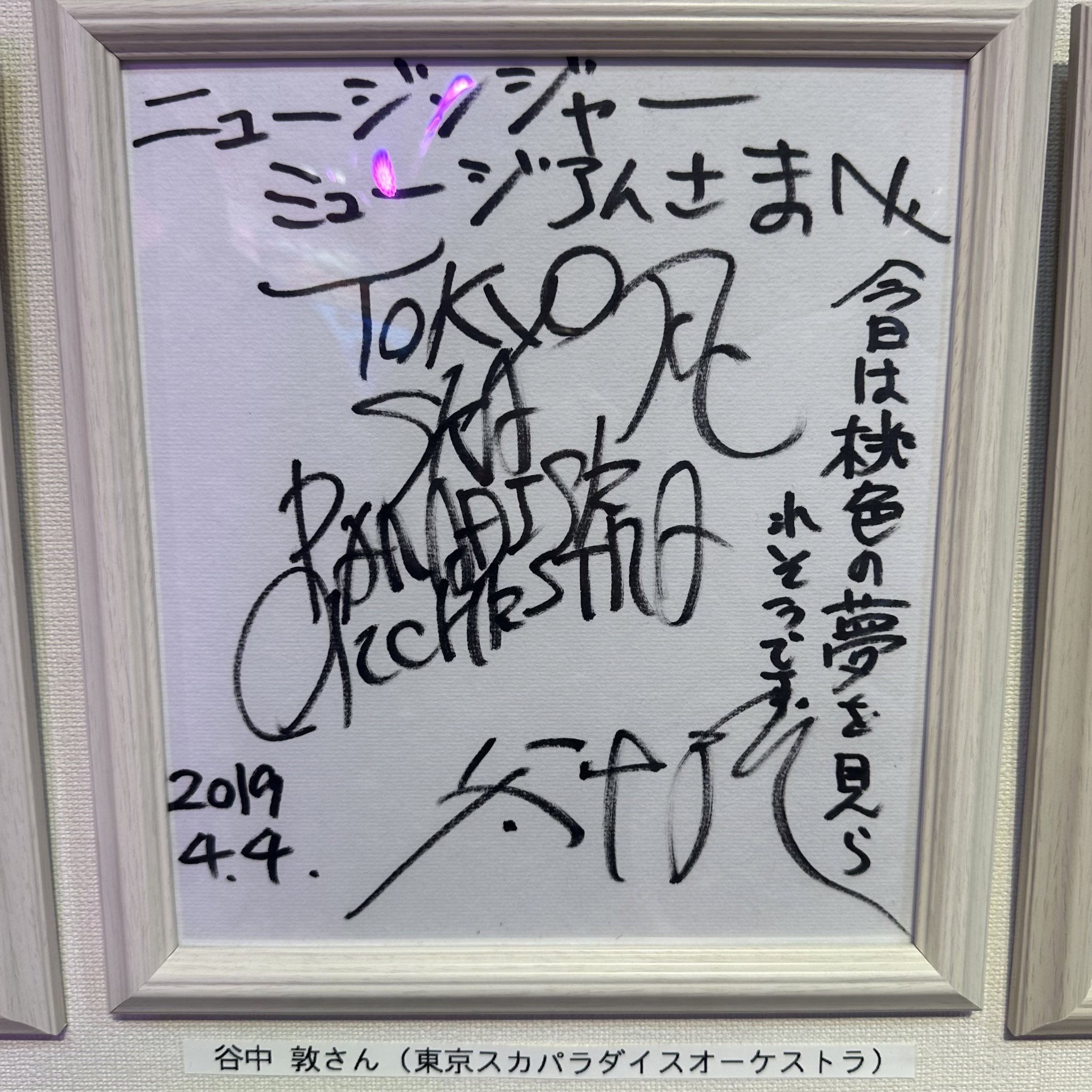 スカパラ 谷中敦 サイン 色紙