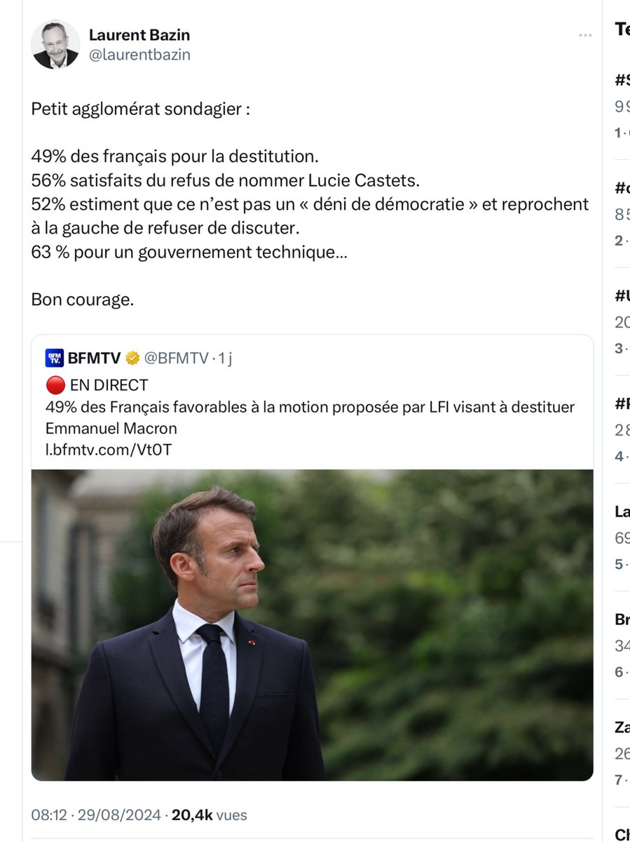 olisab1949115's tweet photo. @BobLeCentriste Arrêtons avec ces sondages à la con, #Bazon en fait une synthèse tellement évidente ! https://t.co/XyAgztMfxE