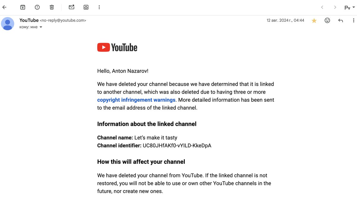 My YouTube channel was deleted due to a platform bug

All my content (250+ videos) is gone, and I am banned from creating a new channel. I'm trying to reach out to <a href="/Google/">Google</a> or <a href="/YouTube/">YouTube</a>, plz help me with retweet/comment

Details in thread👇
<a href="/nealmohan/">Neal Mohan</a> <a href="/shanatepper/">Shana Tepper</a> <a href="/priyadhawan89/">Priya Dhawan</a>