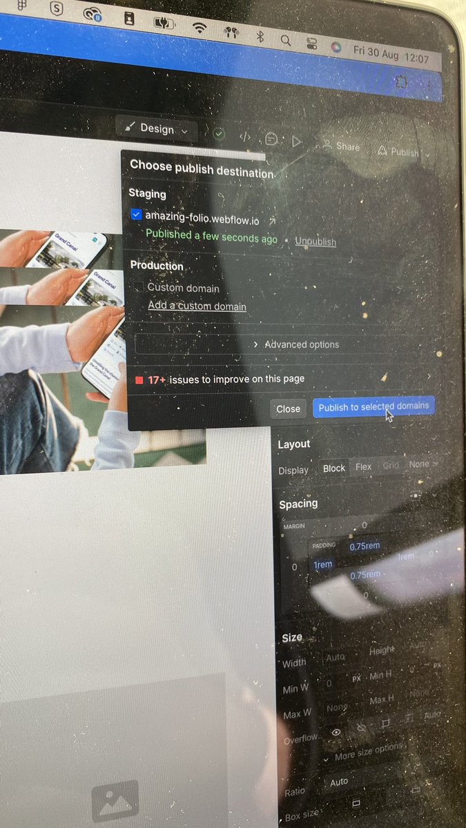 andrefantin's tweet photo. Hitting publish to test my new @webflow template while crossing a bridge inside a train in Denmark. Wild. https://t.co/LOL96MybdF