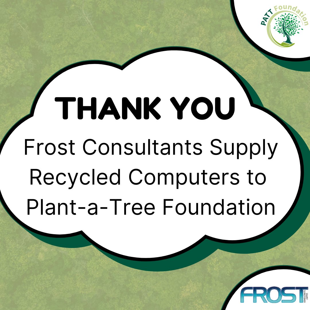 A HUGE thank you to Frost Consultants Limited for their help and support in supplying recycled computers to the PATT Foundation.

We look forward to working more with Darren and his team in the upcoming months, and just want to say THANK YOU again for all your help.