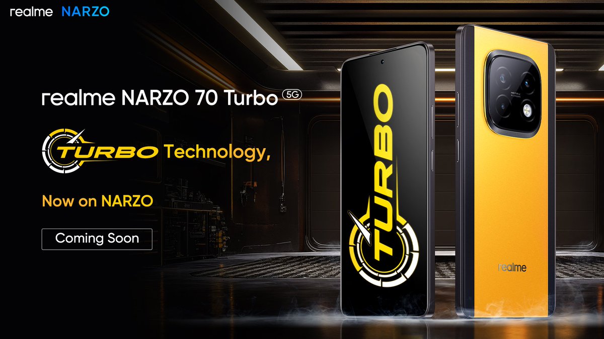 Techiyogesh's tweet photo. Turbo Technology ke sath Realme ka phone aa raha hai.
#RealmeNarzo70Turbo
#TurboTechnology https://t.co/t9OzA10toJ
