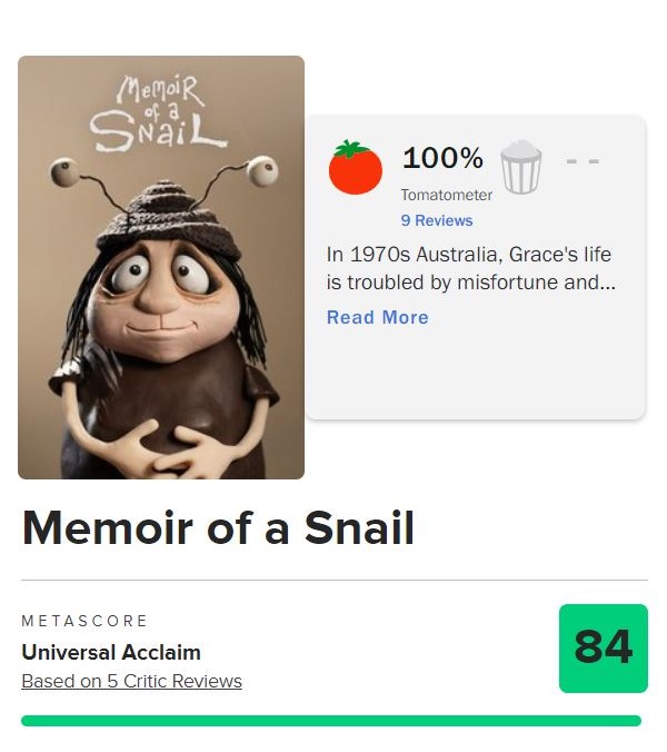 제48회 안시애니메이션영화제 최고상 <달팽이의 회고록> 공식 포스터 달팽이, 로맨스 소설, 기니피그 수집가인 우울한 여성 그레이스 푸델의 달콤씁...