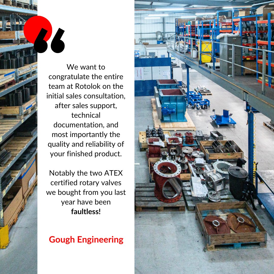 RotolokGroup's tweet image. &quot;Faultless&quot; isn’t just a compliment - it’s our standard.

We aim to deliver a flawless experience &amp;amp; this feedback shows we&apos;re hitting the mark. We achieve this through continuous investment in #Machinery &amp;amp; a team of qualified &amp;amp; experienced #SystemDesigners.

#RotaryValves #UKMfg