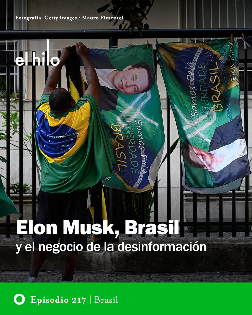 Pelea entre Brasil y Elon Musk. ¿Cómo el país puede marcar un precedente en América Latina sobre moderación de contenido digital, y por qué el modelo de negocio de redes sociales como X se ha convertido en un reto inevitable para nuestras democracias? 🎧 elhilo.audio/podcast/brasil…