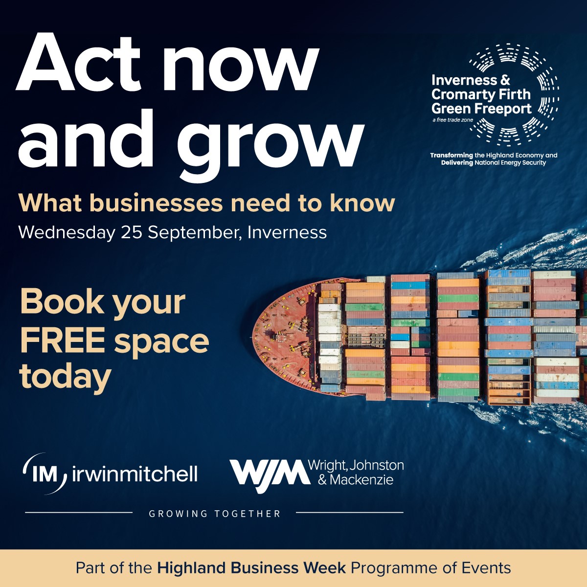WrightJohnston's tweet image. ✅FREE GREEN FREEPORT EVENT
🗓️Wed 25 Sept
⏲️2.30pm
📌Inverness
Book your free place: events@wjm.co.uk.  
wjm.co.uk/news/wjm-freep…