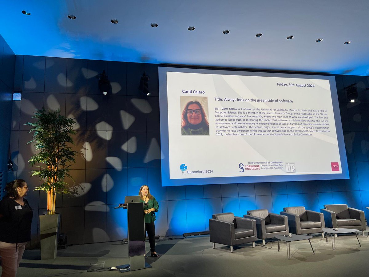 Today I gave a keynote about #GreenSoftware at the 50th Euromicro Conference on Software Engineering and Advanced Applications, #SEAA2024, in Paris. Thanks <a href="/DrNourAliSE/">Nour Ali</a> and the rest of organizers for the invitation. Our outreach work continues!!!! 
<a href="/EuromicroOrg/">Euromicro</a>