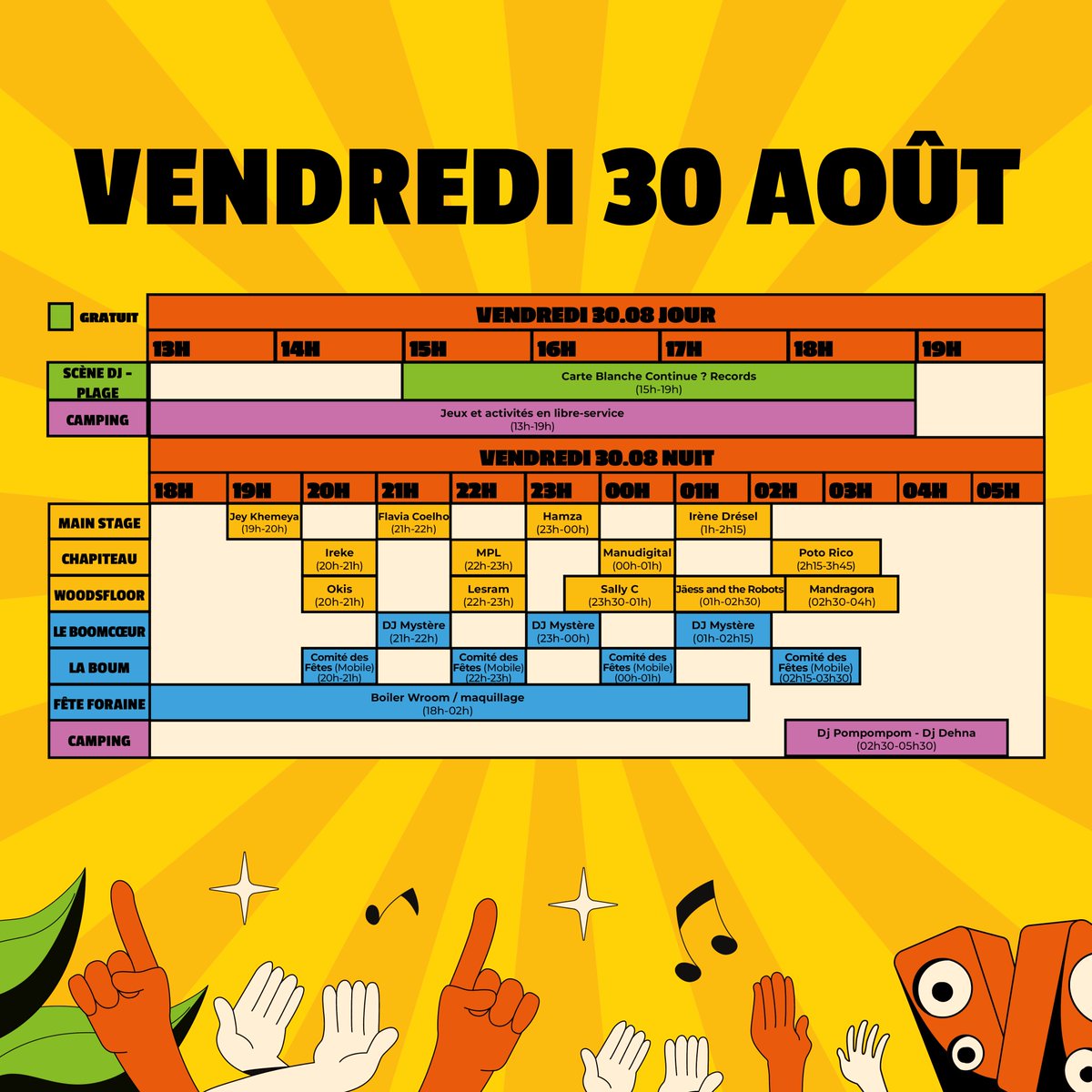 Aujourd'hui à Woodstower ! 🔥 Rappel de la programmation du jour et des horaires.

👉🏼 Chope les dernières places en BIO

#Woodstower #Woodstower2024 #Festival #Lyon #Rap #electro