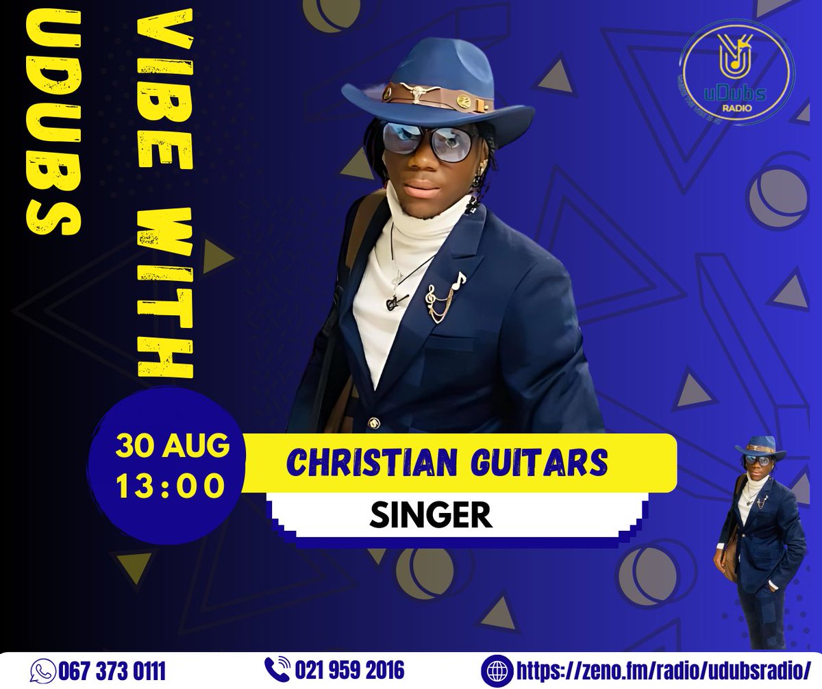 uDubs_Radio's tweet photo. Catch Christian Guitars as he will be having a conversation with Mapasika and Keketso about his music journey, from where he grew up to where he is going.

You do not want to miss it😋

#redefineyourpurpose
#wherethevibeisat https://t.co/yEEHRx9WPt