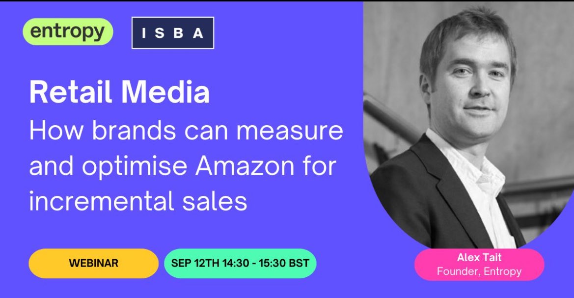 Join us on September 12th with the advertiser trade body <a href="/ISBAsays/">ISBA</a> to hear how brands can measure and optimise Amazon for incremental sales. 

👇

entropyconsulting.io/resource/free-…