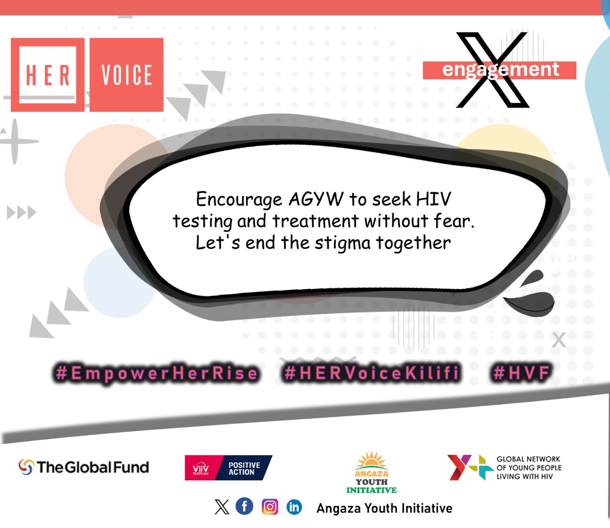 Community leaders, your voice can save lives. Help break the stigma and support AGYW in accessing HIV prevention and care. #HVF #HERVoiceKilifi #EmpowerHerRise <a href="/HerVoiceFund/">HER VOICE FUND</a> <a href="/Yplus_Global/">Y+ Global</a> <a href="/ypluskenya/">Y+Kenya</a> <a href="/GlobalFund/">The Global Fund</a> <a href="/ViiVHC/">ViiV Healthcare</a>