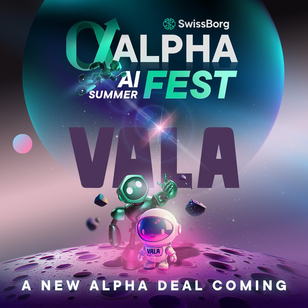 WTF the <a href="/swissborg/">SwissBorg</a> x VALA Alpha Deal is next week.

Deal Release: 2 PM CET, 4th of September
Price: $0.018
FDV: $18M
Airdrop in $VALA: 5%-10% of your investment
Allocation: Min 50 USDC, Max 500 USDC

Hold up...Do you want $VALA at a 15% discount?

1) Grab the SwissBorg App