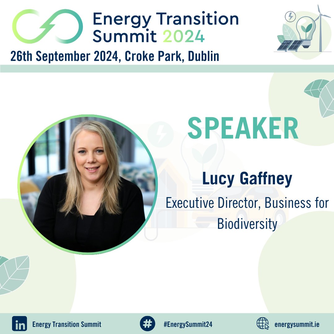 BFBI's @LucyGaffney6 will join a discussion on 'Equity in the #Energy Transition' at #EnergyTransitionSummit, Sept 26, Croke Park, Dublin, chaired by broadcaster Ivan Yates with Conor Cooney, <a href="/AECOM/">AECOM</a> &amp; Philip Hannon, <a href="/LiquidGasIE/">Liquid Gas Ireland</a>

Register here: lnkd.in/enWdjXhd