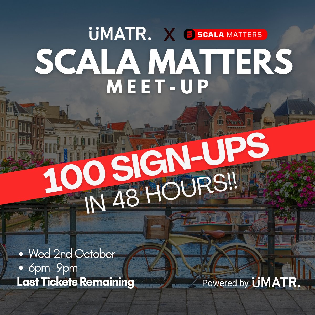 scalaMatters's tweet image. We're on 106 sign-ups for the Amsterdam #Scala Meet-up!
It looks like it will be a great event - limited seats available so reserve your spot today: eventbrite.com/e/100340060722…