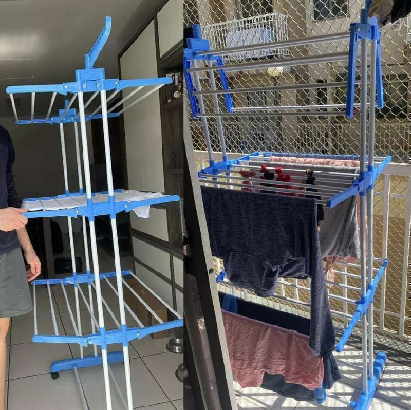 GefPromo's tweet photo. Aproveita‼️ 
▪️ Varal De Chão Grande De Roupas 3 Andares Dobrável Cor Azul Kontuz
🔥 R$89,91
✅ Use o Cupom> HOME10
🛒Compre> https://t.co/6sk93GpLSq https://t.co/JwwYDFtHSk