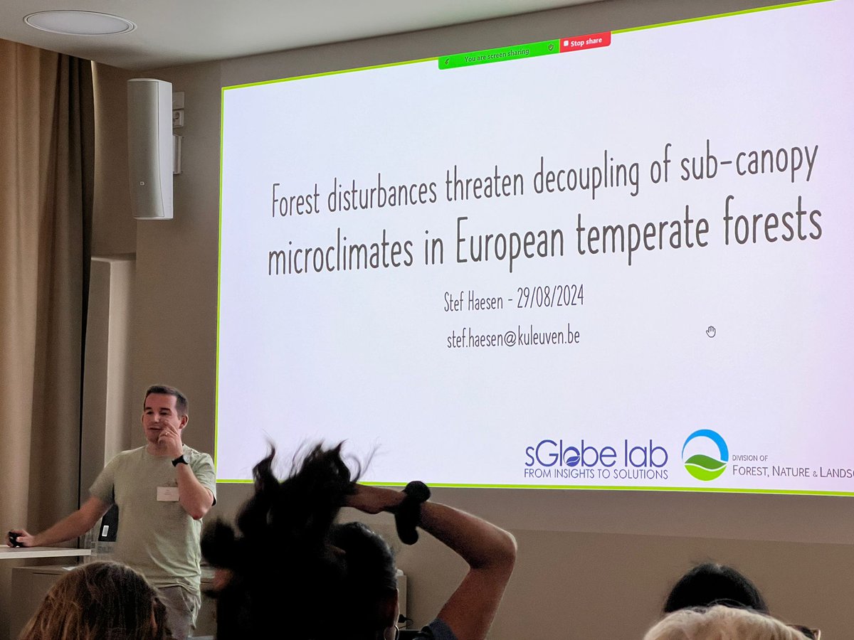K_VanMeerbeek's tweet photo. A strong team from #sGlobelab @dForNatLan was present at @meb2024 to share our research on #Microclimate and #AssistedMigration in the @ERC_Research project #FutureNature 🌍. Thank you all and see you in Montpellier for #MEB2026 https://t.co/u9260C3wN3