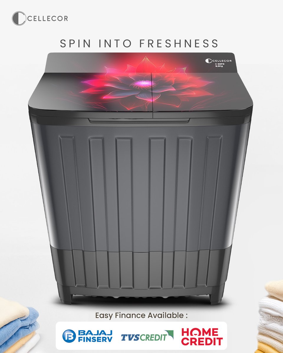 cellecorgadgets's tweet photo. Upgrade your laundry with ease! 🧺✨ Get your dream washing machine now with hassle-free EMI options. Clean clothes, stress-free! 

#cellecor #cellecorgadgets #cellecorwashingmachine #easyemioptions https://t.co/ajtgKIFtTP