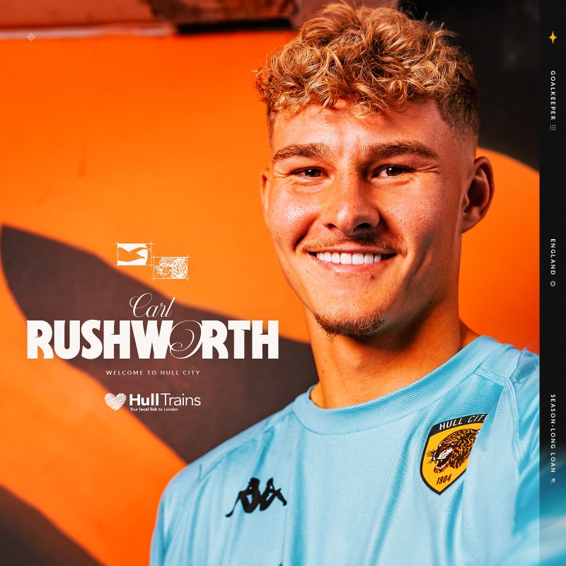 HullCity's tweet photo. Carl Rushworth signs on a season-long loan from Brighton ✍️

Welcome, Carl 🧤

#hcafc | @Hull_Trains