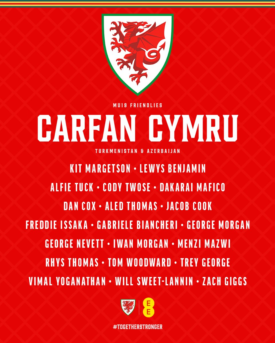 CARFAN D19 CYMRU 🏴󠁧󠁢󠁷󠁬󠁳󠁿 

Chris Gunter names his first squad to take on Turkmenistan and Azerbaijan 📋

#TogetherStronger