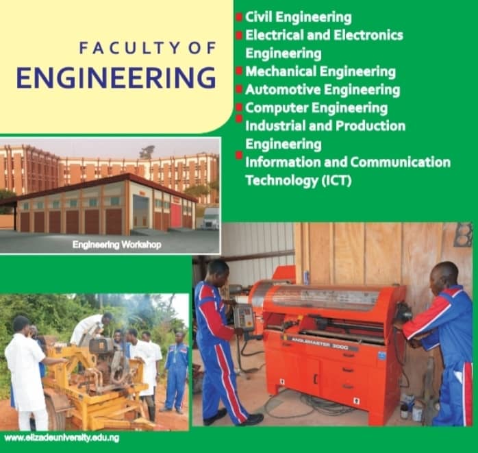 Elizade University Engineering Team Bags 2024 Nigeria Leading Innovation Award 
.... Tops the medals list.  

2024/2025 ADMISSIONS NOW IN PROGRESS 
Apply now! 
elizadeuniversity.edu.ng
For further enquiries, 
Call: 08101563682 08158355812, 07083611621, 08165744490.