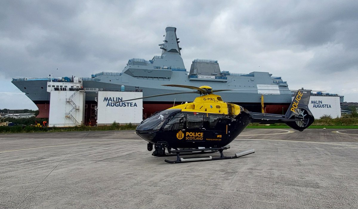 Police Scotland Air Unit (@psosair) on Twitter photo The Police Scotland Helicopter tipped a blade to the passing HMS Cardiff this morning as she is taken to open waters for testing. An amazing piece of engineering. <a href="/RoyalNavy/">Royal Navy</a> #PoliceScotlandAirSupportUnit #HMSCardiff The Police Scotland Helicopter tipped a blade to the passing HMS Cardiff this morning as she is taken to open waters for testing. An amazing piece of engineering. <a href="/RoyalNavy/">Royal Navy</a> #PoliceScotlandAirSupportUnit #HMSCardiff