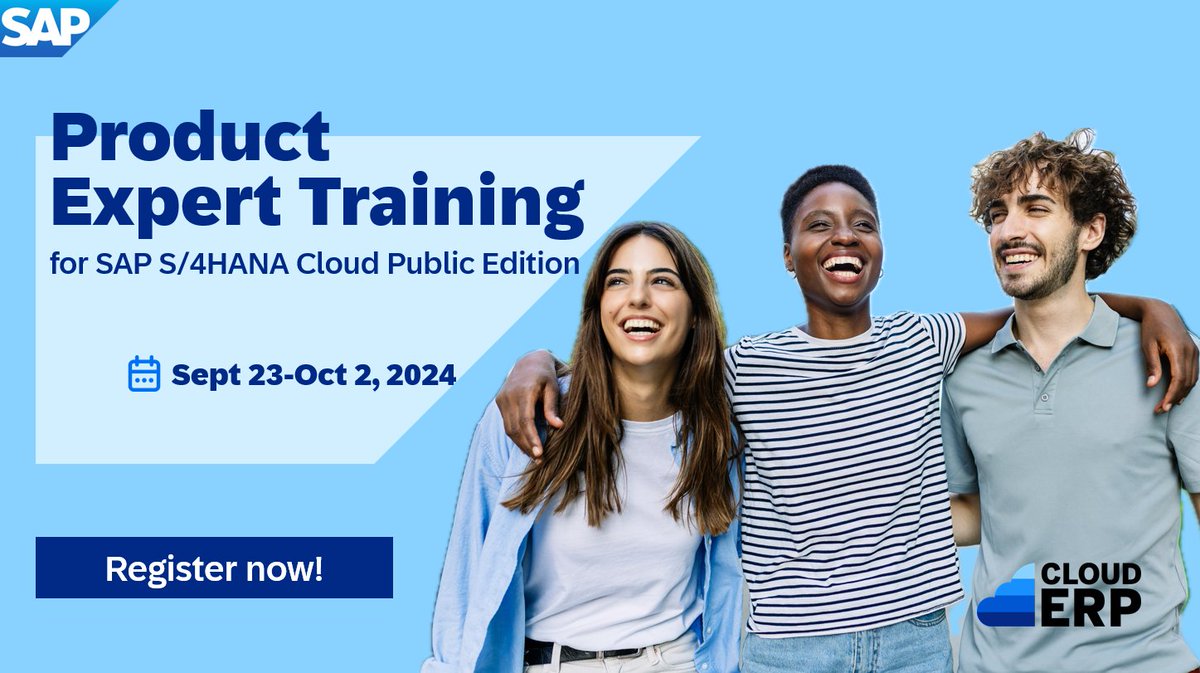 📅 Get ready to refresh your #SAP #S4HANA #Cloud Public Edition Expertise! The Product Expert Training is back on September 23! ✨

👉 Get up to date and get involved by bringing your questions to our live expert Q&amp;A. 🎯

#SAPCloudERP

imsap.co/6016mYWG0