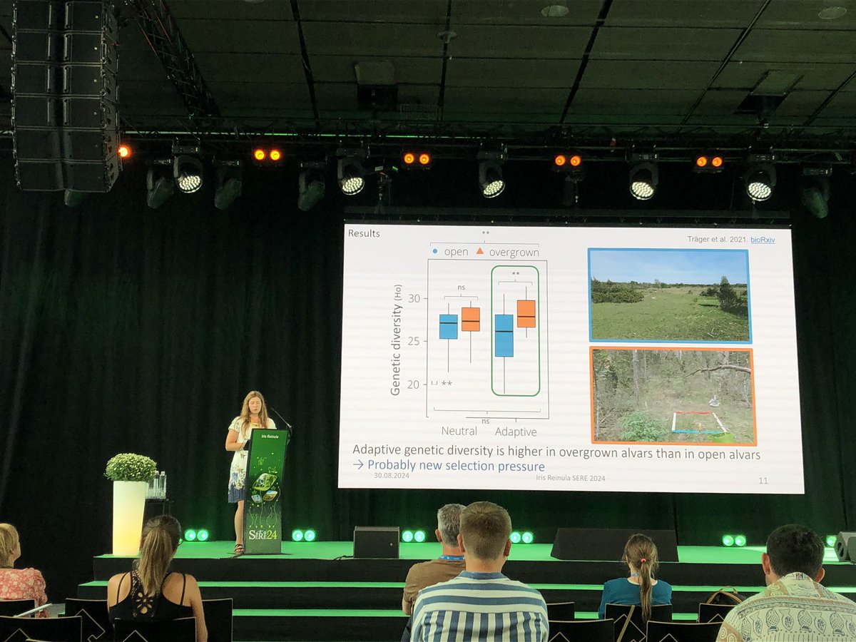 Really interesting session at #SERE24 about considering genetic diversity in nature restoration including first talk at an international conference by <a href="/tonissonan/">Anastasia Tõnisson</a> about effects of grassland grazing abandonment! 🤩💪<a href="/ERC_Research/">European Research Council (ERC)</a> <a href="/LandscBiodivUT/">Landscape Biodiversity Lab</a>