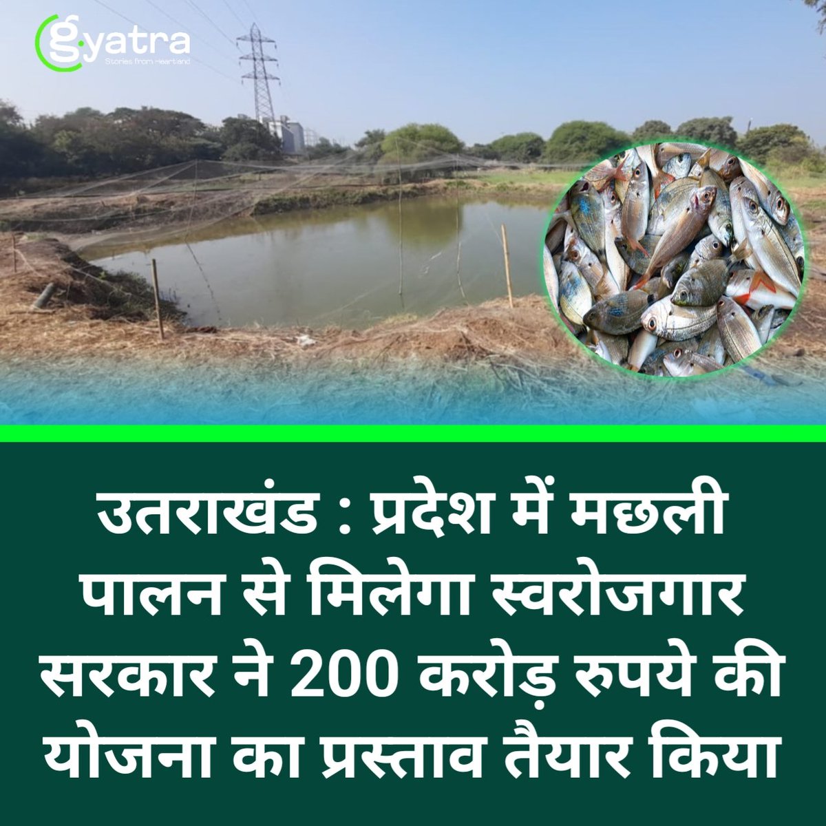 Gaon_Yatra's tweet photo. उतराखंड : प्रदेश में ट्राउट मत्स्य पालन को स्वरोजगार से जोड़ने के लिए सरकार ने 200 करोड़ रुपये की योजना का प्रस्ताव तैयार किया है. सरकार का फोकस मत्स्य संपदा योजना के तहत इसके उत्पादन को बढ़ाने और ग्रामीण क्षेत्रों में स्वरोजगार के नए अवसर पैदा करना है।

#agriculture #Fisheries https://t.co/HJH9eX4Gkg