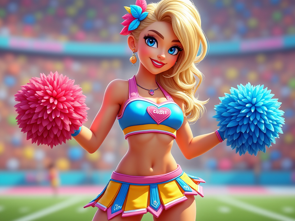 PurpleKingCrazy's tweet photo. #GROK2 #AIArtwork #CrushCrush I'm going to be reviewing Karyn From Crush Crush, a very nice cheerleader girl outset from other girls. First impressions are shes kinda pretty for her skin and look. #Karyn #KarynCrushCrush https://t.co/cDTNc6pp5V