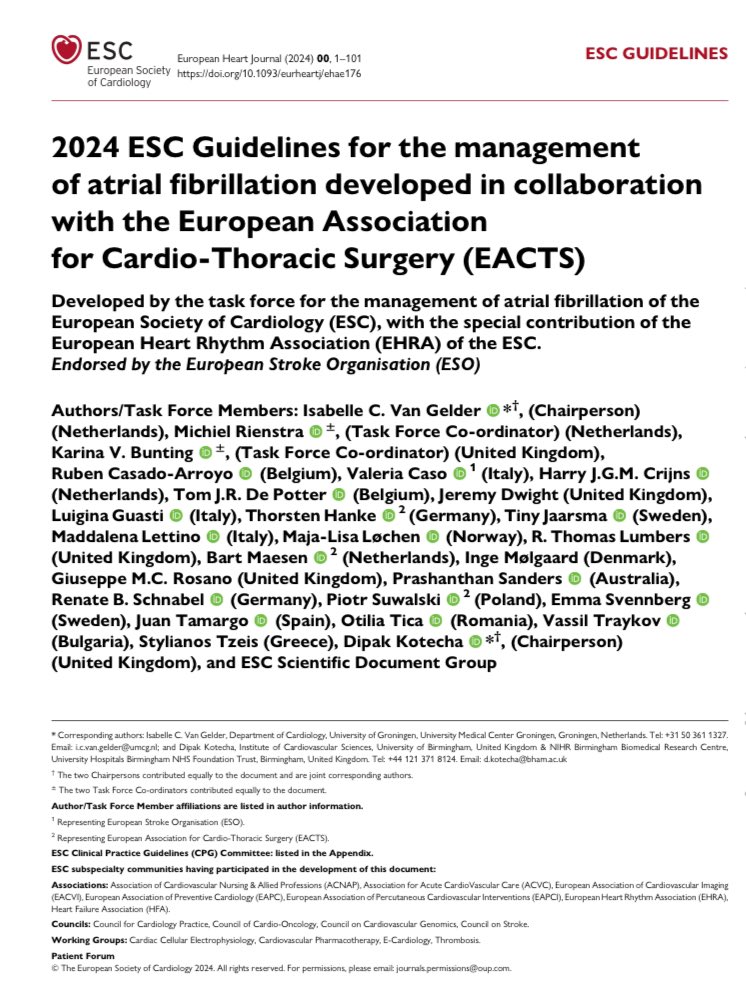 Enrique Santas (@santasenrique) on Twitter photo Nuevas guías de #fibrilacionauricular de <a href="/escardio/">European Society of Cardiology</a> #ESCCongress.
Las guías son menos extensas que las previas
📂Documento disponible en academic.oup.com/eurheartj/adva…
Vamos con mini-hilo 🧵con algunas de las principales novedades! ⤵️⤵️ Nuevas guías de #fibrilacionauricular de <a href="/escardio/">European Society of Cardiology</a> #ESCCongress.
Las guías son menos extensas que las previas
📂Documento disponible en academic.oup.com/eurheartj/adva…
Vamos con mini-hilo 🧵con algunas de las principales novedades! ⤵️⤵️