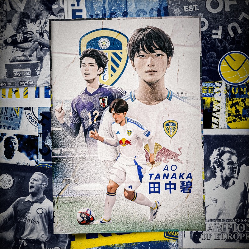LUFC's tweet photo. ✍️ #LUFC is delighted to announce the signing of Ao Tanaka, who joins in a permanent deal from Fortuna Dusseldorf
