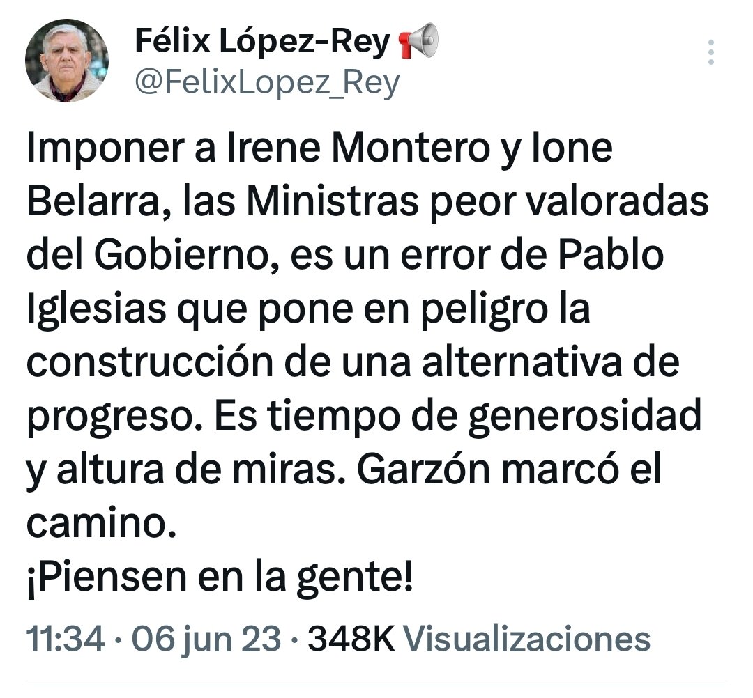 No sé por qué extraña lo de Félix López compuesto Rey de Más Madrid cuando su animadversión a Irene Montero es legendaria.