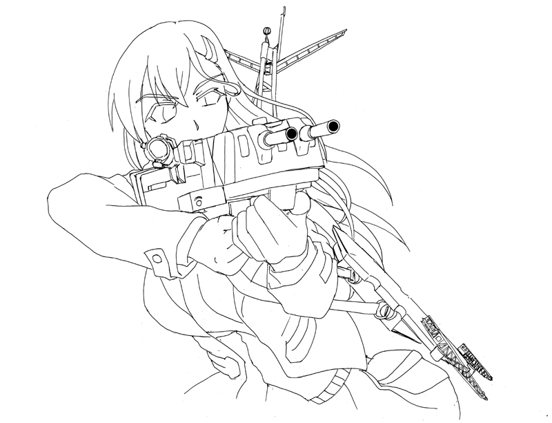 #今月描いた絵を晒そう
ずっと重巡合同候補の作業やってたんですが、最終的に完成したのは熊野だけでした。 