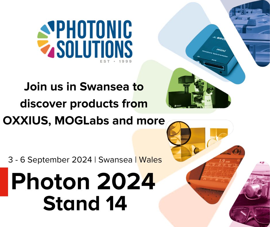 Photonic Solutions (@photonicsolns) on Twitter photo Join us in Swansea next week for <a href="/IOPPublishing/">IOP Publishing</a> #Photon24
Check out single-frequency lasers from @MOGlabs and Laser Light Engines from @Oxxius
Come and say hi. We'll be at booth 14 waiting to talk to you all.
#Event #Lasers #Photonics Join us in Swansea next week for <a href="/IOPPublishing/">IOP Publishing</a> #Photon24
Check out single-frequency lasers from @MOGlabs and Laser Light Engines from @Oxxius
Come and say hi. We'll be at booth 14 waiting to talk to you all.
#Event #Lasers #Photonics