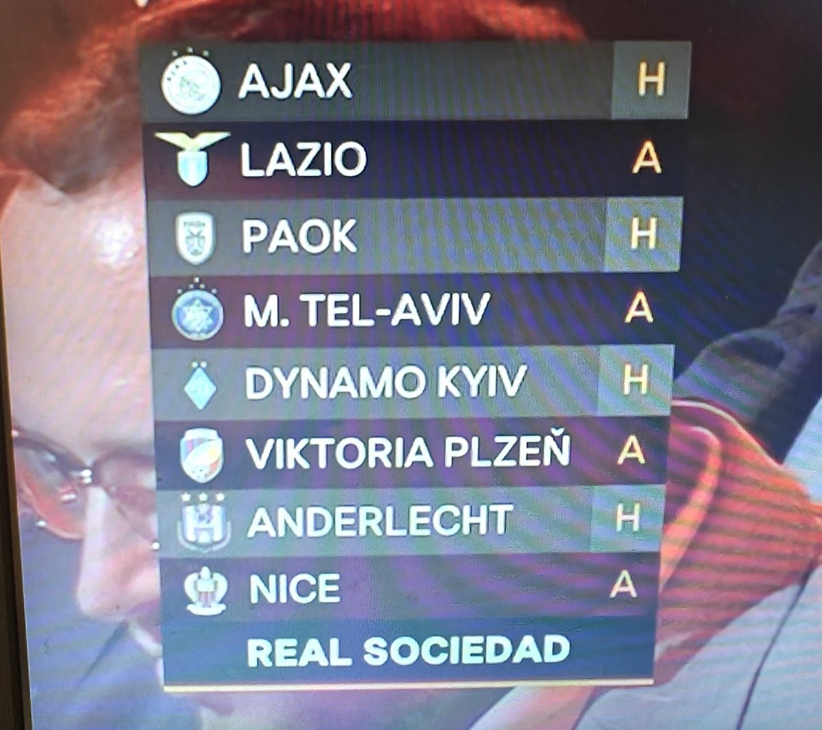 hodeius's tweet image. Ajax, Paok, Dinamo Kiev, Anderlecht en casa. 
Lazio, Maccabi Tel-Aviv, Victoria Plzen, Niza fuera. 
Ni tan mal. #RealSociedad