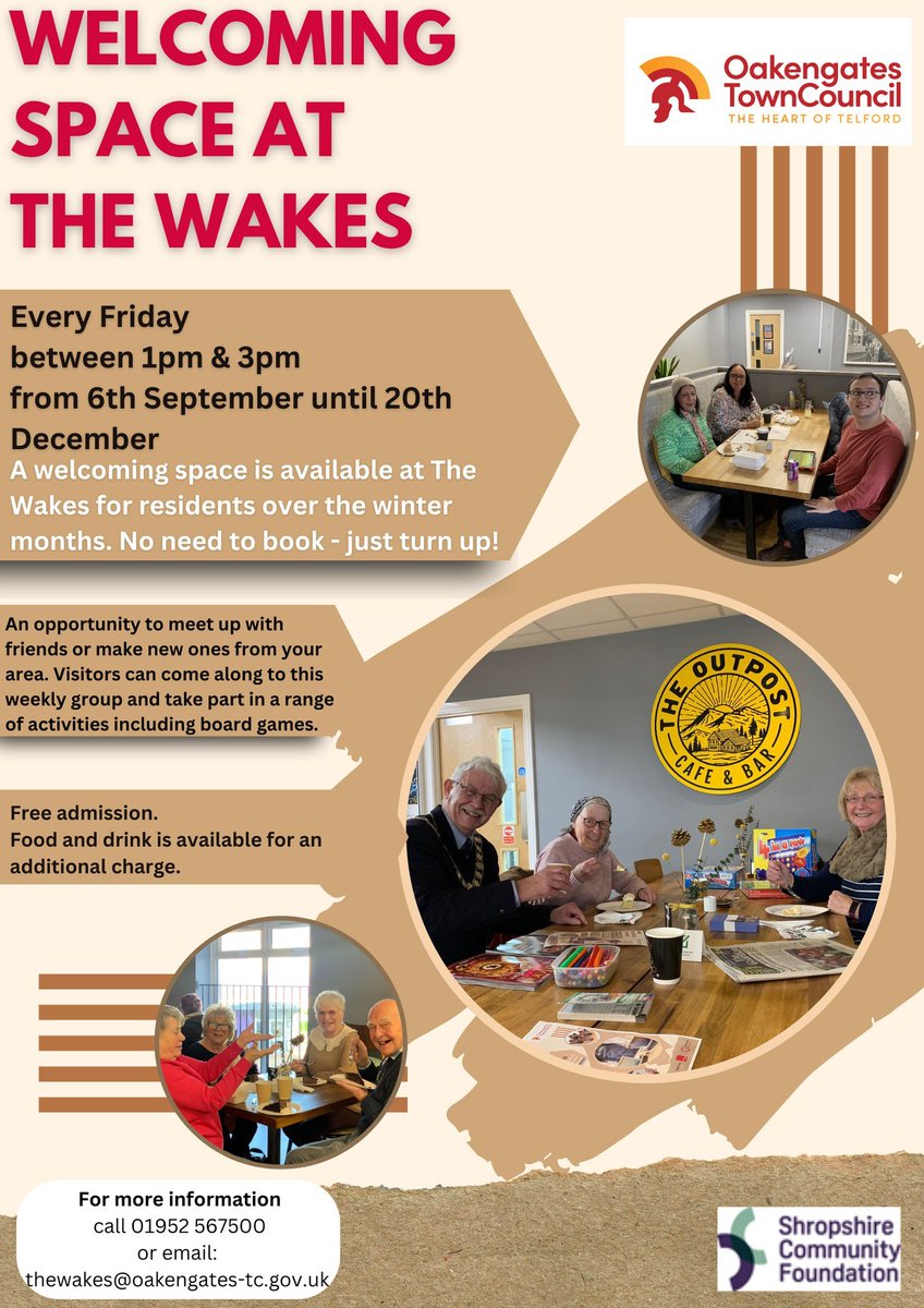 We are pleased to announce the launch of a new welcoming space at The Wakes, offering a warm and friendly environment for residents during the winter months.

Admission is free, and all are welcome. No need to book.

We look forwards to seeing you there! 😊