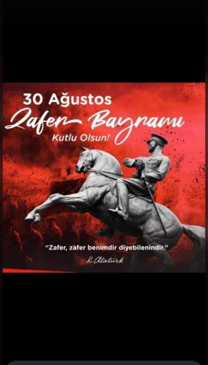İstiklâl mücadelemizi zaferle taçlandıran ve şanlı tarihimizin önemli bir dönüm noktası olan 30 Ağustos Zaferinin 102.yıldönümü kutlu olsun.