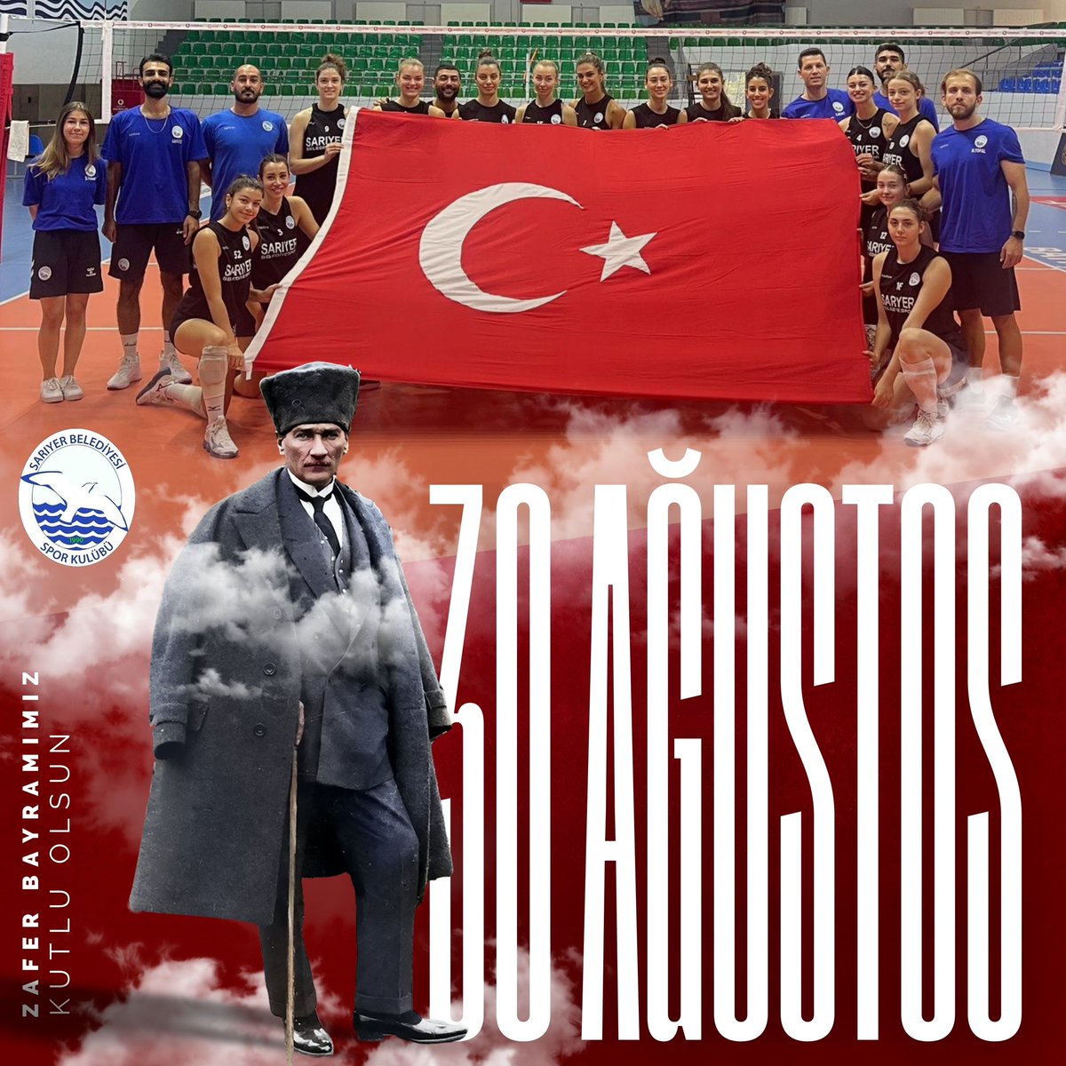 🇹🇷Ellerimizde Türk bayrağı, yüreklerimizde zaferin gücü var! 30 Ağustos Zafer Bayramı'nı gururla kutluyor, Atatürk ve tüm silah arkadaşlarını minnetle anıyoruz. Atamızın izinde, sahalarda hem kadınların gücünü hem de sporun birleştirici ruhunu taşımaya devam ediyoruz!
