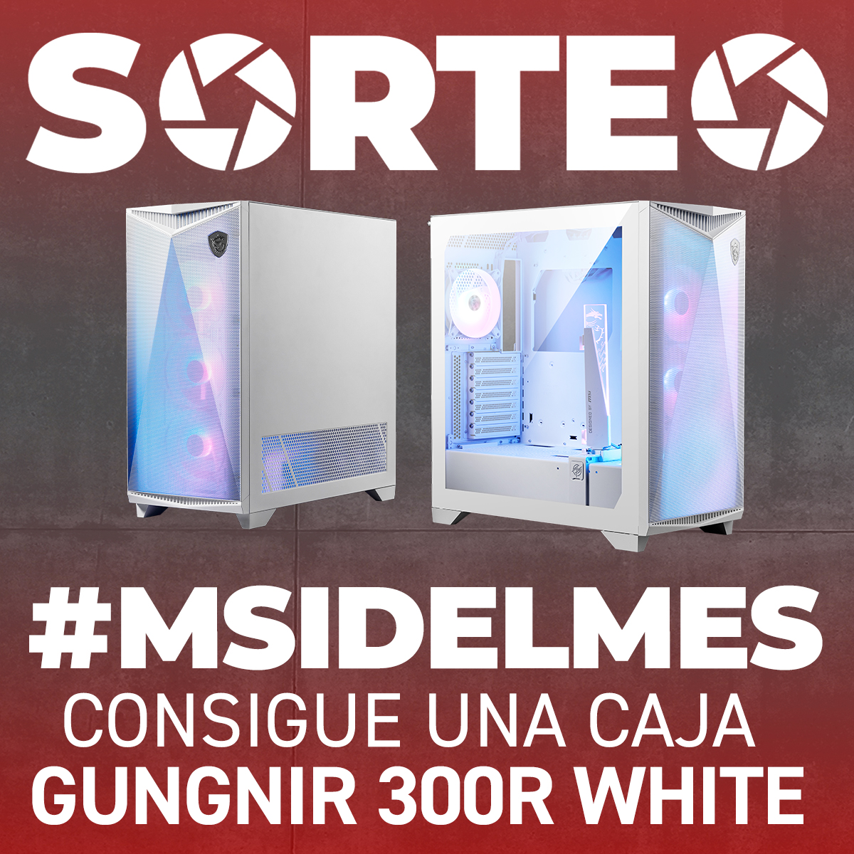 🚨VUELVE EL #MSIDELMES CON EL🔥SORTEO🔥DE:🤩🤩"MSI GUNGNIR 300R WHITE⚪️"😱😱

1⃣Síguenos en  <a href="/MSI_ES/">MSI Gaming España</a>

2⃣Cita este Tweet con una foto de tu setup con algún producto MSI y el #MSIDELMES 😎

(Si ya has participado en anteriores puedes volver a participar)😉