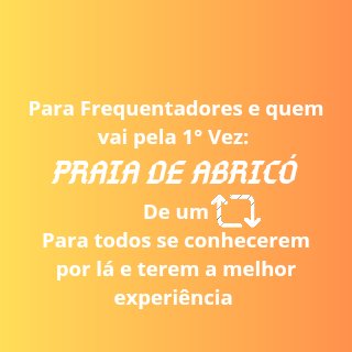 Para todos os frequentadores e quem vai pela 1° vez!!!