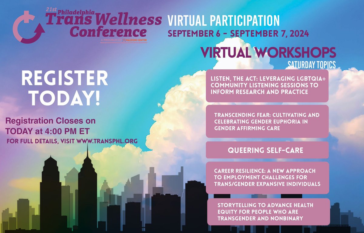 Eight Hours until Registration closes at 4:00 PM ET! This is your last chance to be a part of this year's event. Visit transphl.org for more information and details.