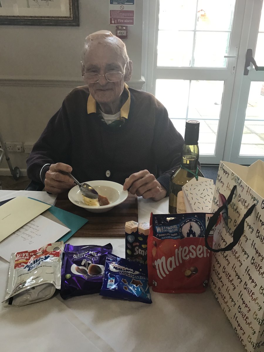 MillfieldCare's tweet photo. Stephen enjoying cutting into his cake ready for a slice @Steve_Vessey @AnchorLaterLife @anchorzestwell1 #birthday #presents #cake https://t.co/4JWAra0F5c
