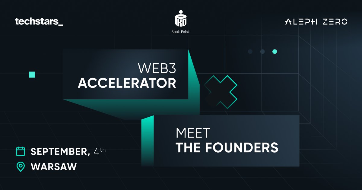Join us next week for an exclusive meeting hosted by <a href="/Techstars/">Techstars</a>, <a href="/techstarsweb3/">Techstars Web3</a>, <a href="/PKOBP/">PKO Bank Polski</a>, and Aleph Zero!

Founders won't want to miss this! Meet other pioneers, discuss tech innovations, and sign up for the Techstars 2025 cohort.

Be a part of shaping what's next - it starts