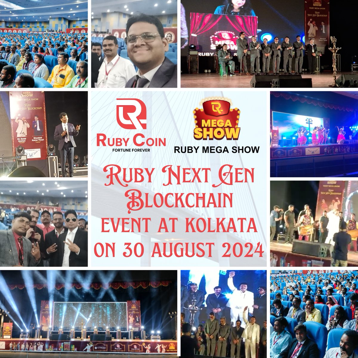 rubywebcast's tweet photo. A grand celebration unfolded in Kolkata as the Ruby Next Gen Blockchain event took center stage at the Ruby Mega Show! 🌟🙌
#megashow #cryptocurrency #rubyrbc #coinrbc #rubyasset #DigitalAsset #rubycurrencyprice #coinplanrubycurrency #rubycurrency #cryptonews #cryptotrading https://t.co/88lNsQjzj0